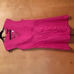 French Connection Pink V Neck Zipper Back Dress